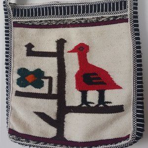 Vintage woven wool bag from Ecuador